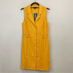 NWT ModCloth Orange Linen Blend‎ Coasting Along Shirt Mini Dress Size 6